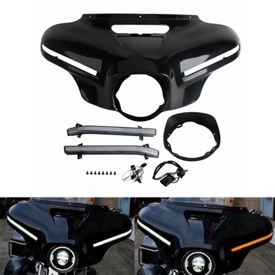 Front Fairing Turn Lights DRL For Harley Electra Glide Street Glide FLHX 2014-24