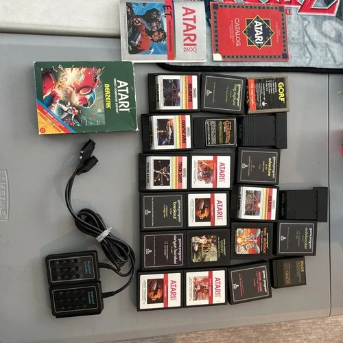 Atari Bundle, CIB Game, Manuals And Keyboard Controller. Banger Titles Untested