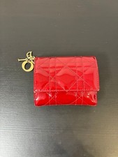 Portafoglio Christian Dior Lotus Trifold Borgogna Compatto leggermente...
