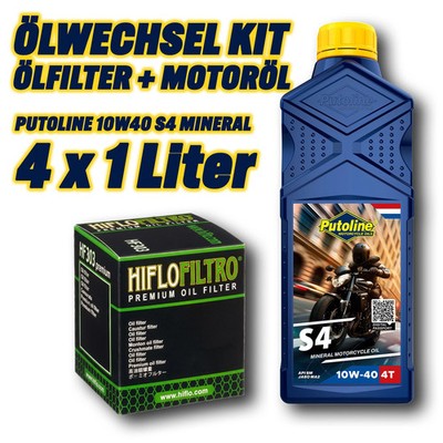 Ölfilter Motoröl Kit 4L 10W40 S4 (für: Honda NX 650 Dominator RD02 88-94 )