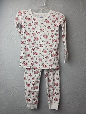 girls THE CHILDRENS PLACE size 5 pink cat LEOPARD PRINT PAJAMAS 2 PC SET face
