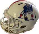 John Hannah Signed Patriots Riddell Full Size Speed Rep Helmet w/HOF'91  — photo 3