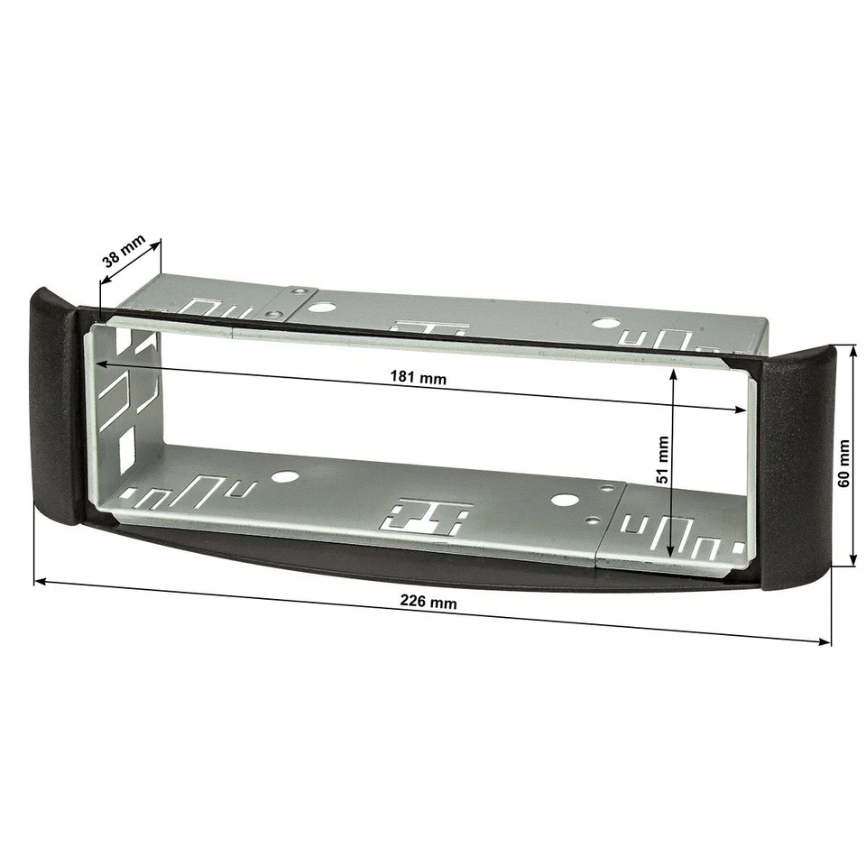 Radioblende passend für Smart fortwo 450 1998-2007 mit Metallschacht DIN Rahmen - Bild 4 von 4