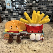Mimicoco - Hamburger And French Fries 2 lb Weighted Plush Sensory Snug Besties