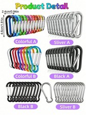 10x Mini Carabiner Clips Aluminium Snap Hook Keyring Karabiner CampingMulticolor