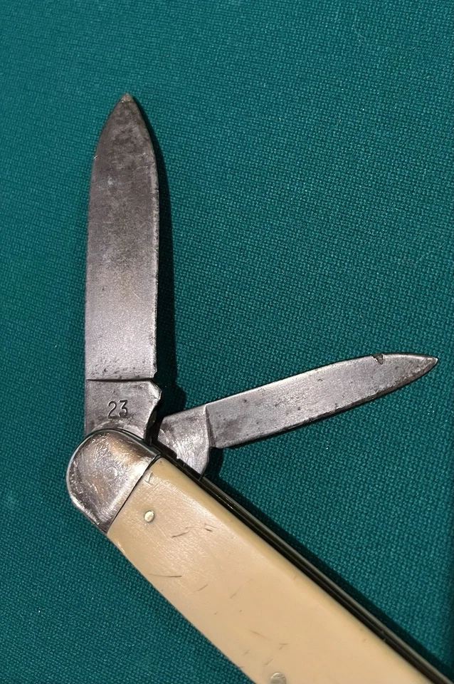 Vintage 1950 Camillus New York EUA #23 Macaco de Charuto Jumbo Alças Brancas - Imagem 4 de 4