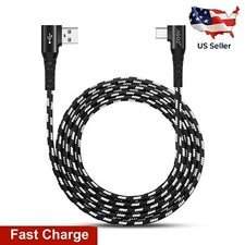 USB C Cable 6ft, 10ft L Shape 90° FAST Charger Type C Cord for Samsung Galaxy