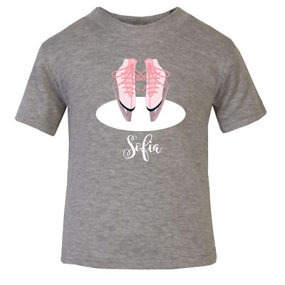 Personalisiertes T-Shirt Mädchen rosa Schlittschuhe Schlittschuhlaufen Geschenkidee für Mädchen Tanzen