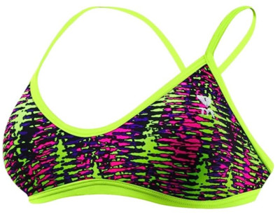 TYR Waikiki Trinity Top, Women's Size XL (14/16), Yellow/Purple NEW MSRP $29.99