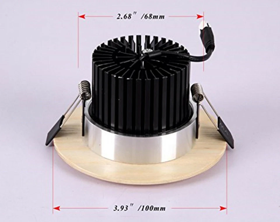 12-Pack Wood LED Recessed Ceiling Panel Down Lights + Driver Box 12W=100W, 5W=35 - Image 4 of 4