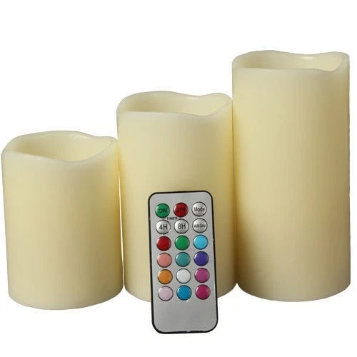 Multi colored flameless 2024 candles with remote