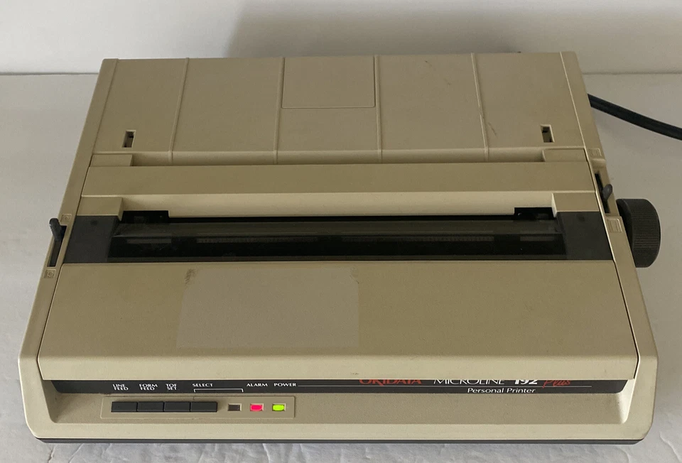 Okidata Microline 192 Plus Serial USB 120V 9 Pin Dot Matrix Printer Powers On - Image 3 of 4