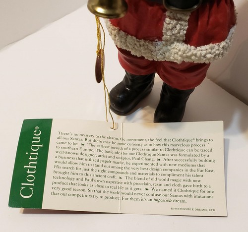 "Mache de tela Clothtique Possible Dreams Santa Claus con campana y regalos de 7" - Imagen 4 de 10