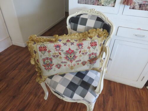Toller alter Welt Teppich Look Aubusson Stil Nadelspitze Kissen groß neu ohne Etikett - Bild 9 von 10
