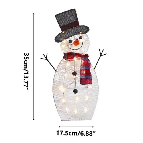 1/2/3 pcs LED Glowing Lighted Snowman Acrylic Yard Ornaments Party Decor - Picture 2 of 22