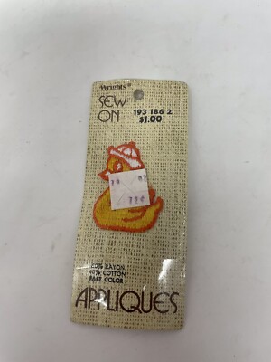NEW Sew On Patch Vintage Yellow Duck with Hat Applique 1.25x1.75 Duckie Ducky