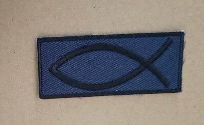 Christian Fish symbol sew or Iron On Patch, jesus fishes religious ...
