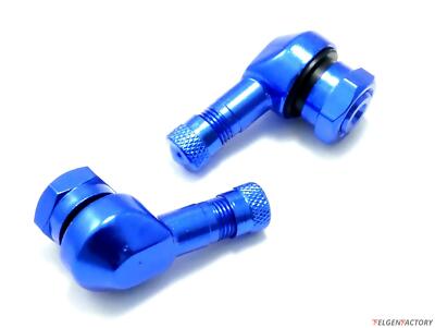 2x Motorrad Alu Winkelventil Blau 11,3mm Ventile Eckventil Ventil
