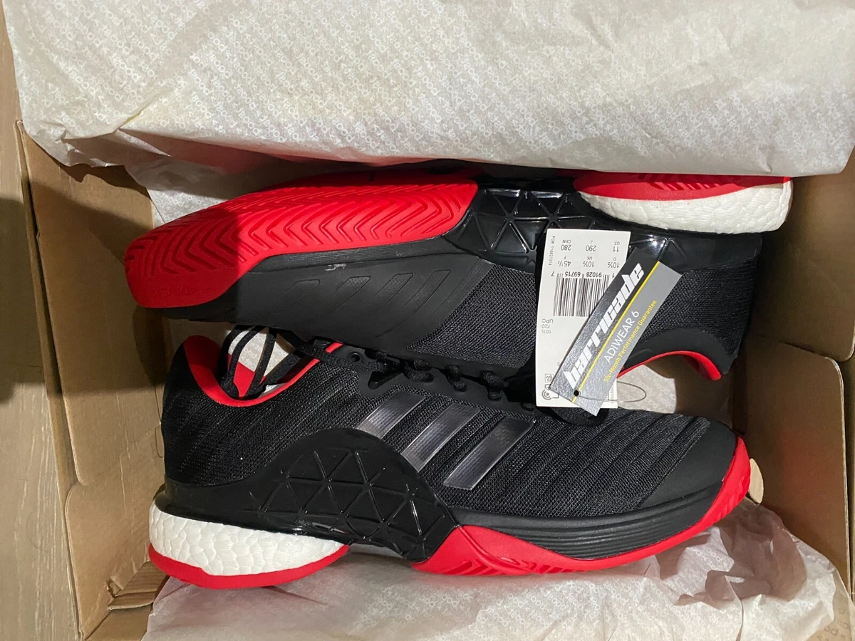 Adidas Barricade 2018 Boost 11 Black Red US Mens Tennis Shoe | eBay