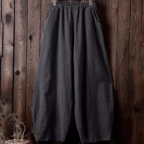 Linen wide-leg trousers for women - Picture 15 of 39