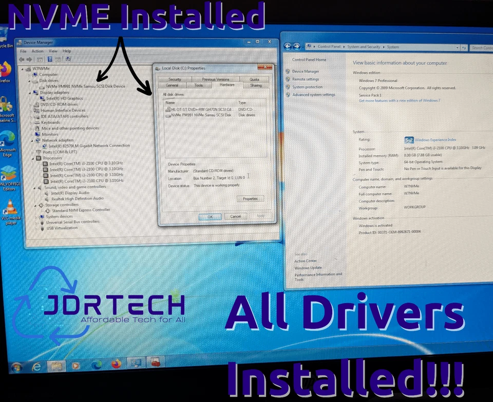 Customizable Windows 7 Pro Dell Optiplex 790 Intel Core i3 NVME SSD 16GB WiFi - Image 2 of 4