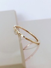 14k 10k Thin Gold Nugget Diamond Cut Ring, Go...