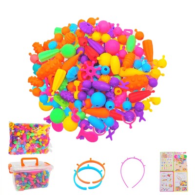 Snap Pop Beads For Kids Jewelry Making Kit Craft Kits Diy Bracelets 108/188pcs
