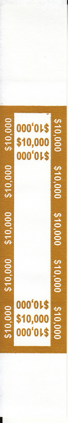 25 $10000 SELF SEALING STRAP CURRENCY BAND FOR BANK MONEY CASH BILL