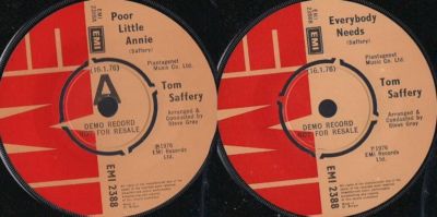 45 RPM Record Tom Saffery - Poor Little Annie / Everybody Needs