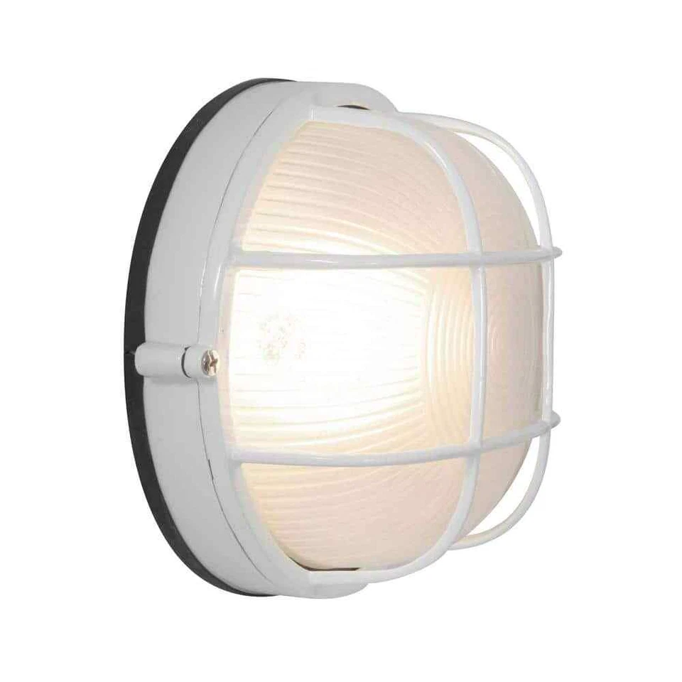 Access Lighting Nauticus White Outdoor Bulkhead Light w/ Frosted Glass Shade - Image 2 of 4