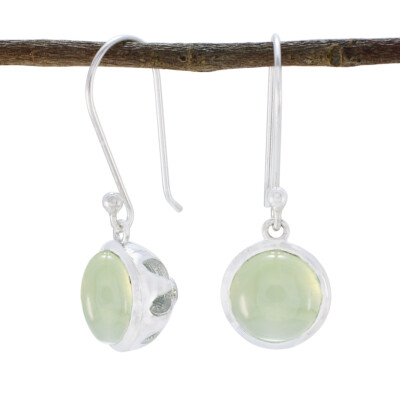 Silver Serenity Prehnite Gemstone Earrings For Any Occasion. 925 silver earring