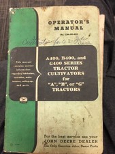 Manuale operatore John Deere OM-N9-850 A400, B400. & G400 Trattore Coltivatore Vin