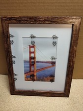8x10 Picture Frame, Rustic Brown Wood Photo Frame, Horizontal/Vertical, Set of 4