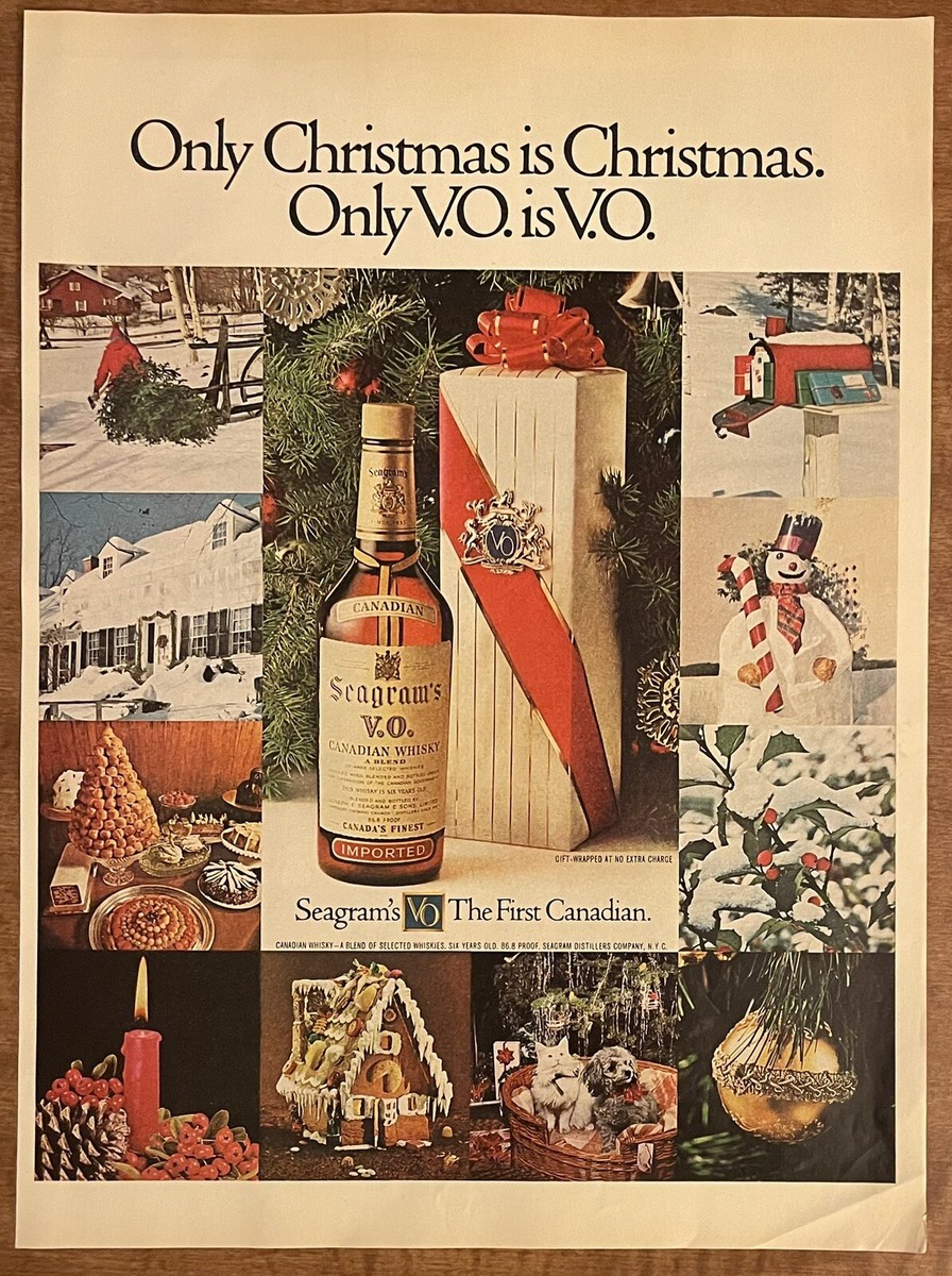 1973 Seagram's VO Whiskey First Canadian Christmas Holiday 70s