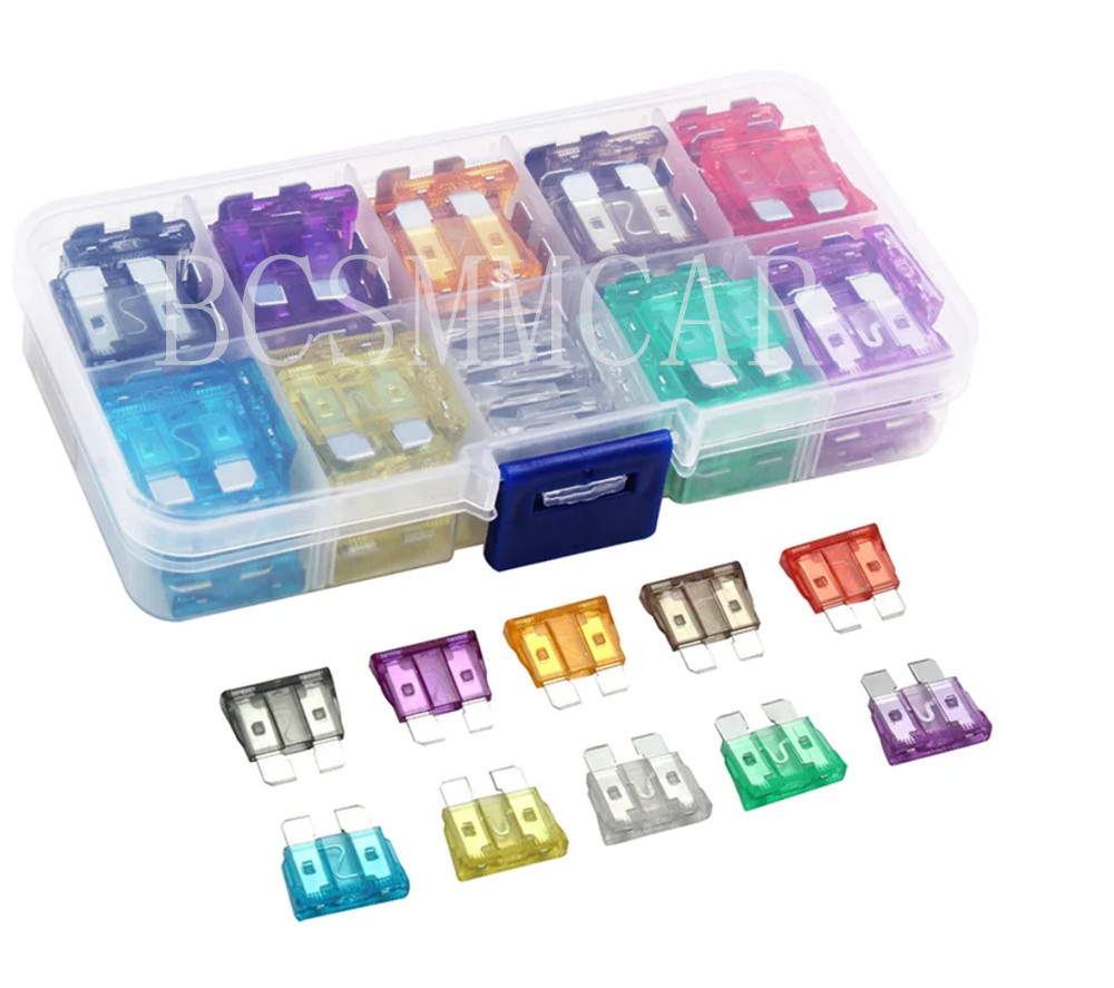 Car Blade Type Fuses 2A 3A 5A 7.5A 10A 15A 20A 25A 30A 35A Assortment 50pcs