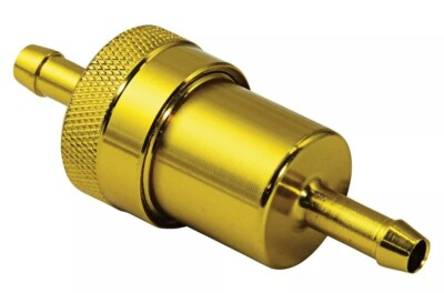 #ad #ad Open Box Bike Tek Cone Shaped Custom Fuel Filter 1 4quot; 6MM Inlet Outlet Gold $13.80