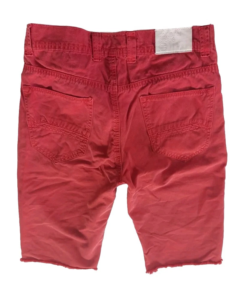 Pantalones de mezclilla cortos Jordan Craig para hombre 30 elásticos entrepierna roja 12 pulgadas Foto 2 de 4