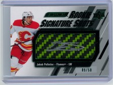 2023-24 UD Engrained #RSS-PE Jakob Pelletier Signature Shots Rookie Green #/50