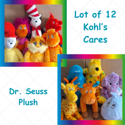 Kohl's Cares Plush Lot of 12 Dr. Seuss Characters Lovey Colorful