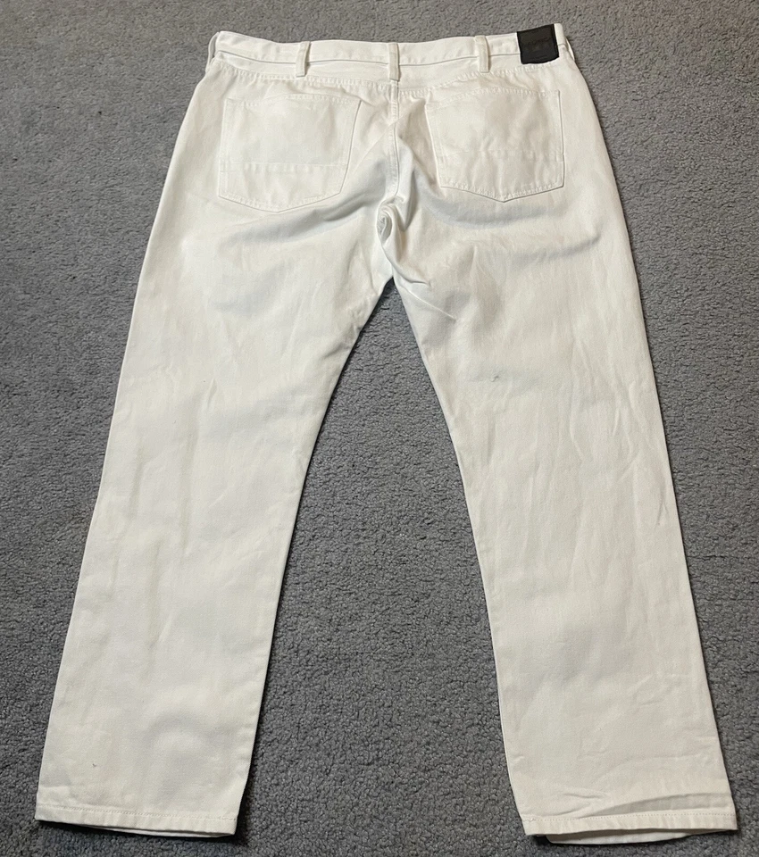 Pantalones de mezclilla rectos Nautica para hombre 36/30 blancos algodón tiro medio costeros clásicos Foto 3 de 4