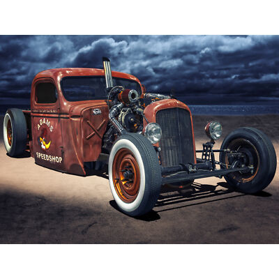 Adams Speedshop Amerikanischer Muscle-Car-Oldtimer extragroßer Leinwanddruck