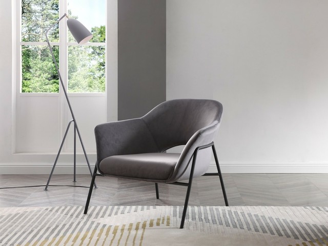 Whiteline Karla Leisure Chair in Dark Gray (CH1706P- W32" D32" H30") Whiteline Karla Leisure Chair in Dark Gray (CH1706P- W32" D32" H30")