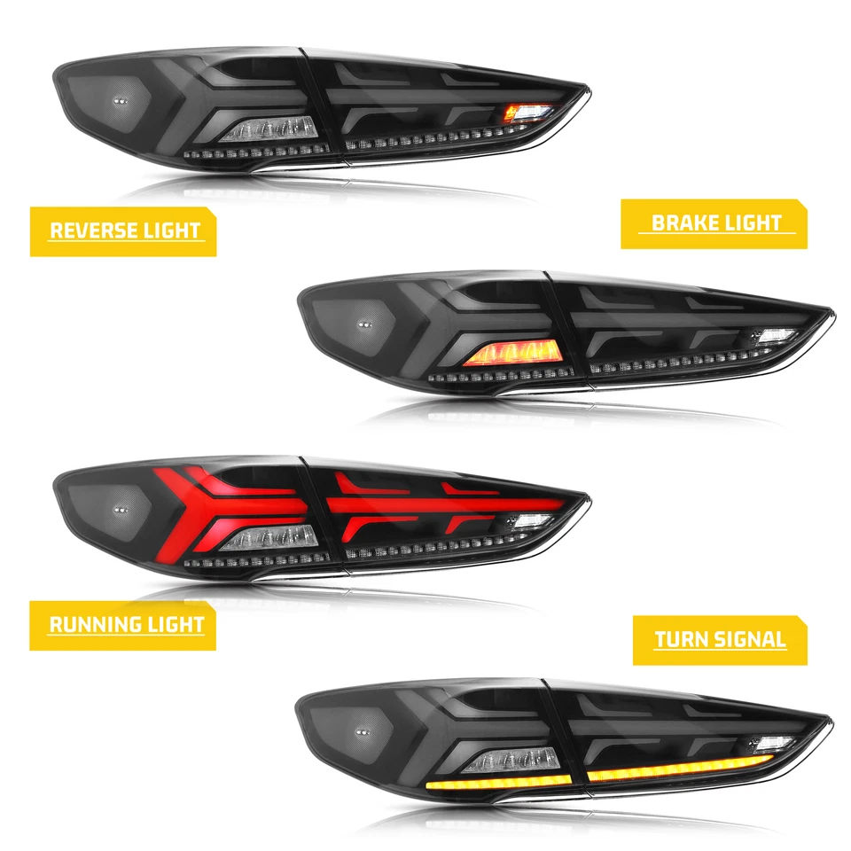 Luces traseras LED para Hyundai Sonata 2018 2019 luces traseras secuenciales negras Foto 2 de 4