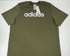 ADIDAS Essential Tee w Embroidered Back Logo, 100 Cotton, Men's XL, Green, NEW