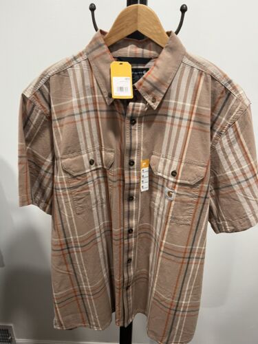 Chemise à manches courtes homme Carhartt ample coupe bronzé poches poids moyen XL neuve - Photo 1 sur 13