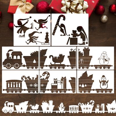 Christmas Stencils for Window Glass Large Christmas Stencil Reusable Winter F...