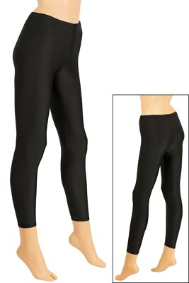Damen Leggings schwarz lange Sporthose stretch shiny Yoga Pants hauteng Glanz