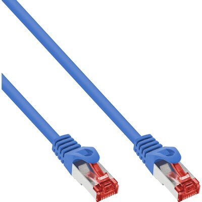 Netzwerkkabel Cat.6 Patchkabel 2m Blau S/FTP PiMf LAN DSL PVC CCA 5 Stück