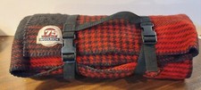 Woolrich Plaid Red  Black Camp Blanket 50"x 68" Hunting Riding 175 Anniversary