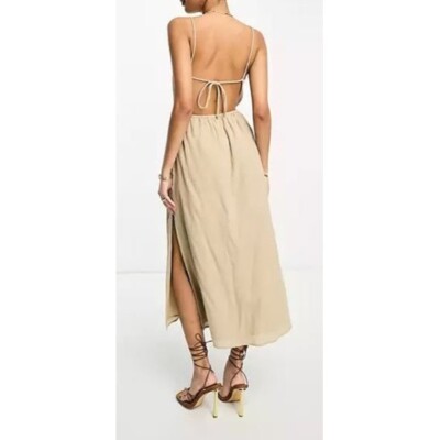 pretty lavish brown dress Pretty Lavish Brown Raya Drape Jersey Mini Dress